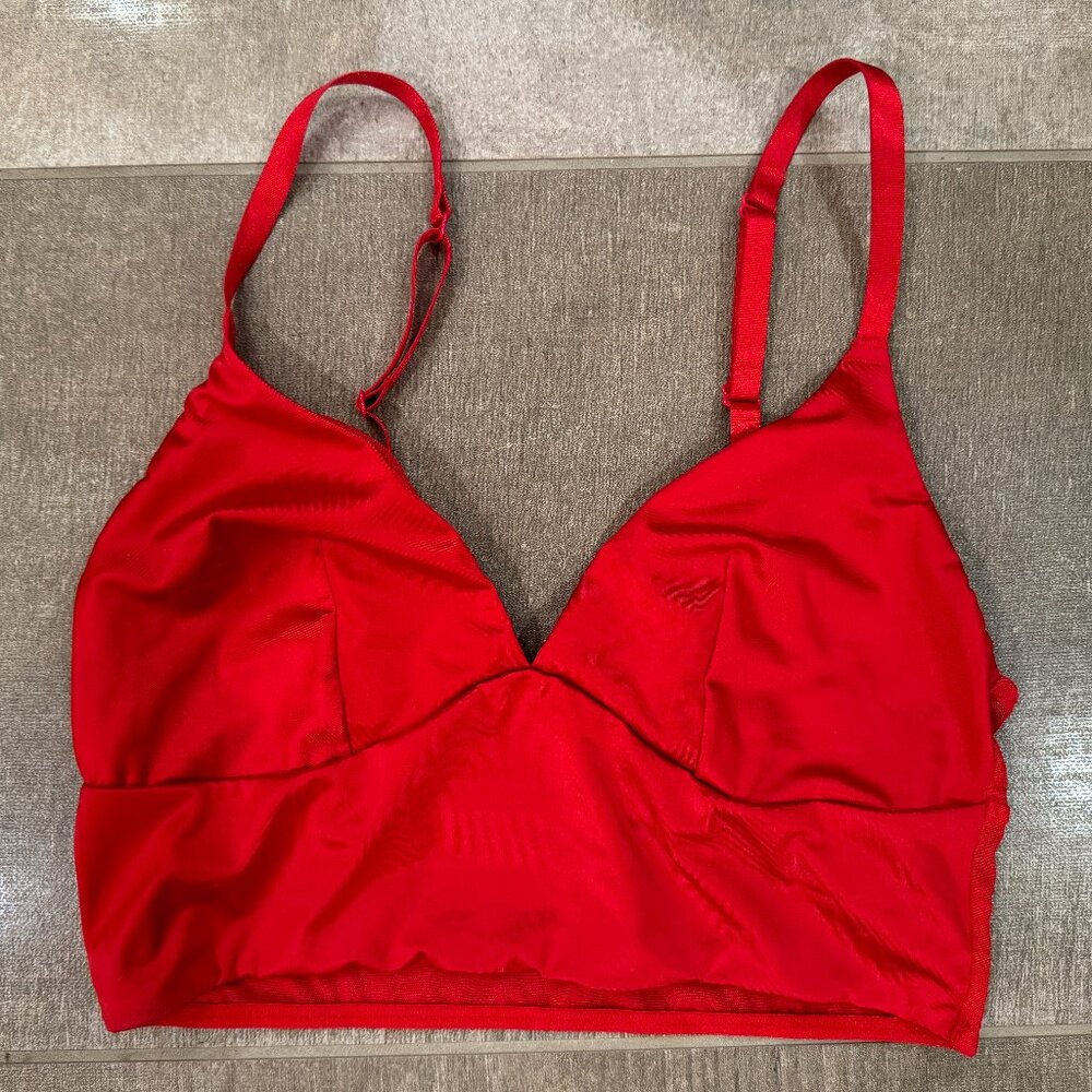 Auden Red Satin Unlined Bralette Size S